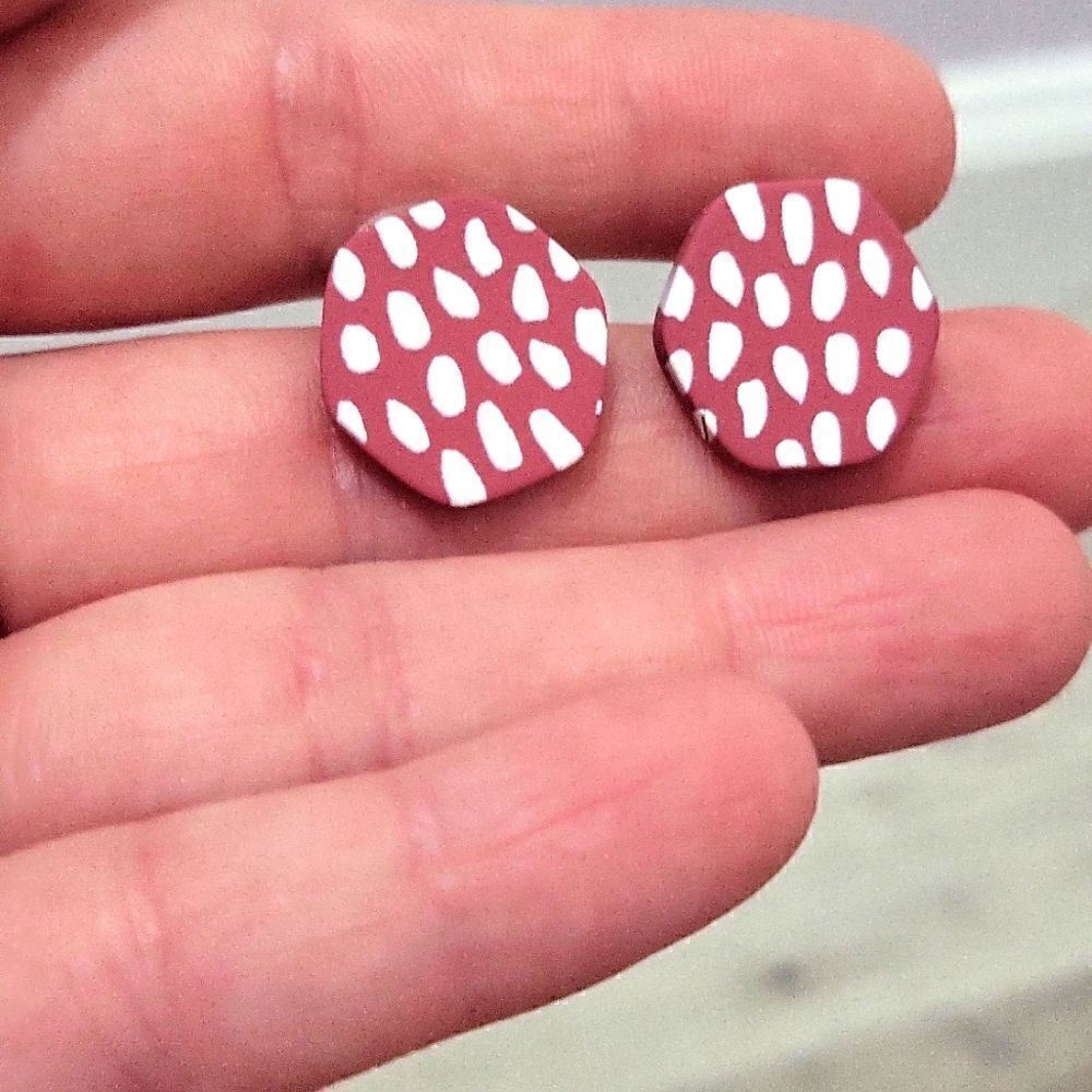Rose/White Earrings 